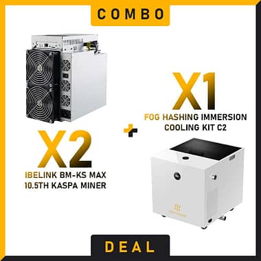 2 x iBeLink BM-KS Max 10.5Th + 1 x Fog Hashing Immersion Cooling Kit C2